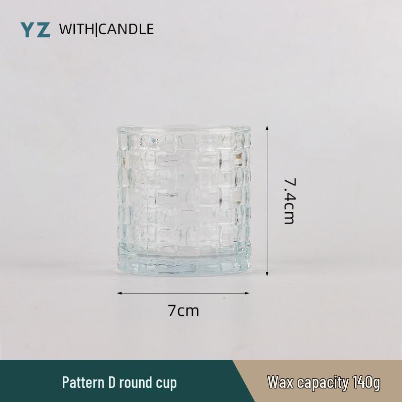 Handmade Frosted Glass Scented Candle Cup - Creative DIY Wax Container