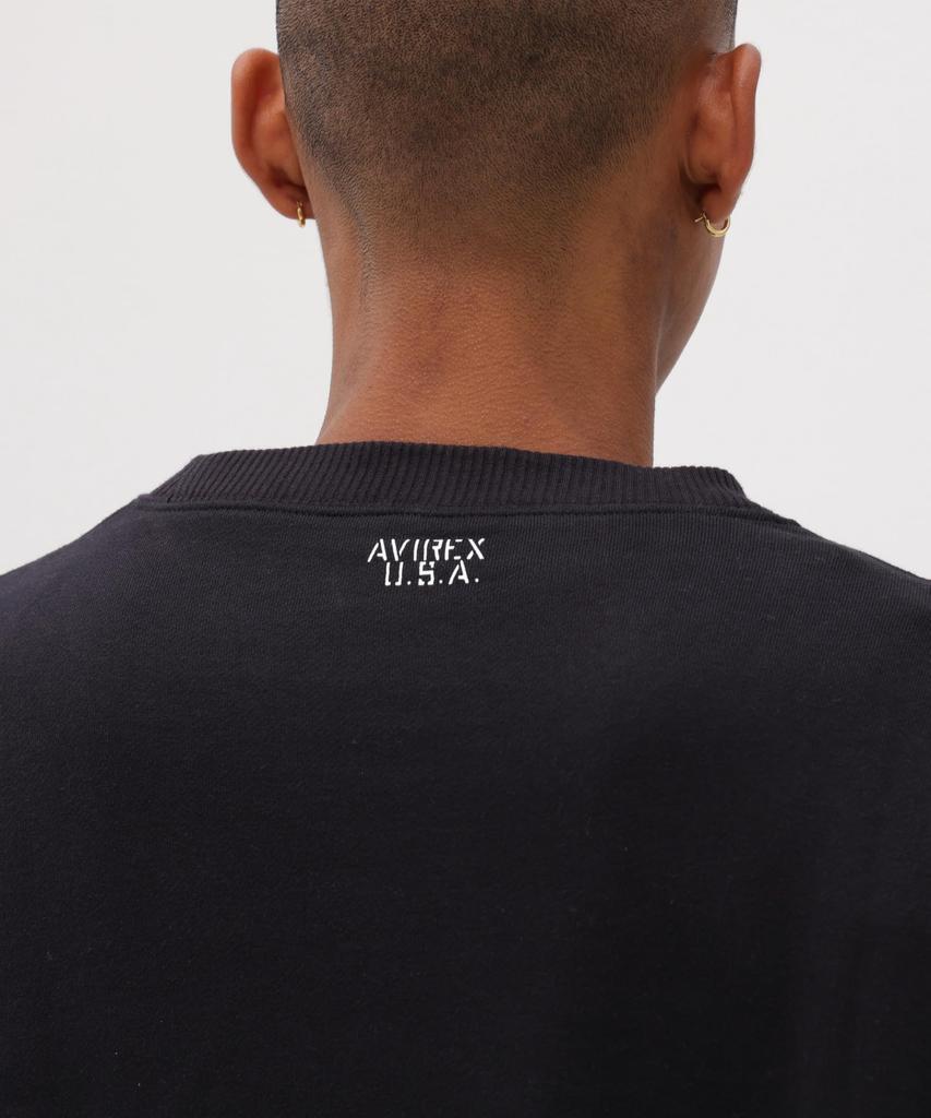 AVIREX RUNDHALSAUSSCHNITT LANGARM SWEATSHIRT LOGO 783-3932003 XL schwarz