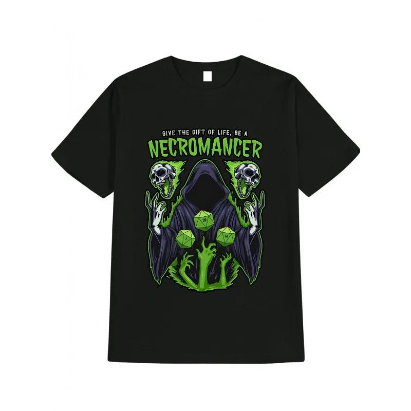 Necromancer Pattern T-shirt Men's Fashion Casual Wear Short-sleeved Loose and Comfortable T-shirt Daily Men's Clothing