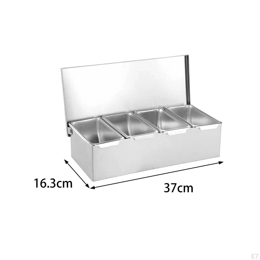 Krydderkrukke Krydder Krydder Oppbevaringsboks, Rustfritt stål for Restaurant Bar