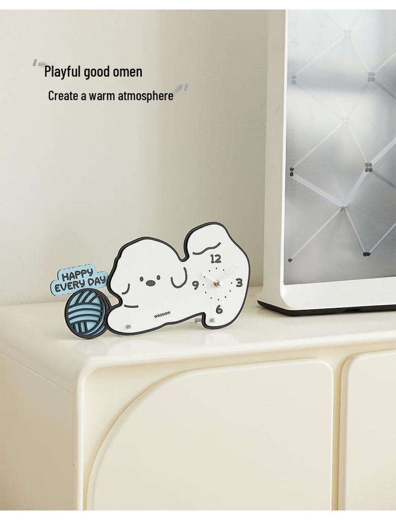 Wozoom Cute Dog Creative Wall Clock for Living Room or Dining Room