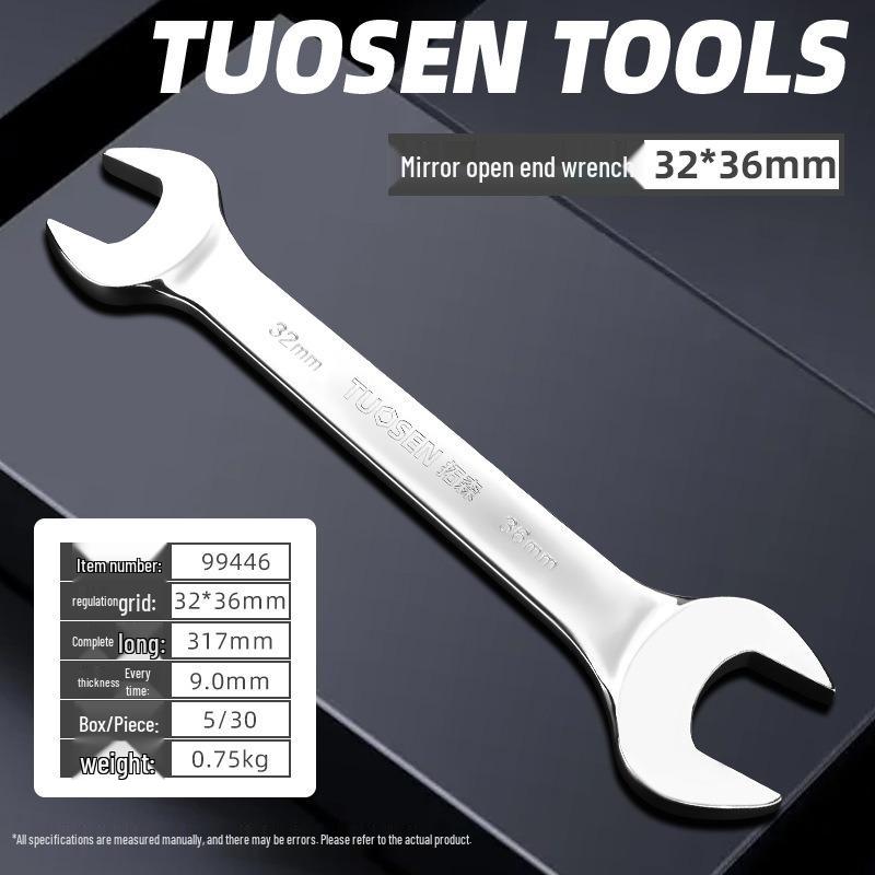 Metric Mirror Finish Double End High Hardness Open End Wrench - Multi-Spec Hand Tool