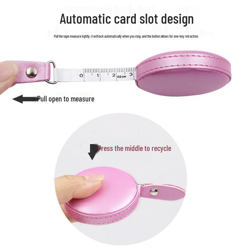 Portable Leather Round Mini Tape Measure - Soft Macaron Color Ruler for Clothing, Bust, and Waist Measurements
