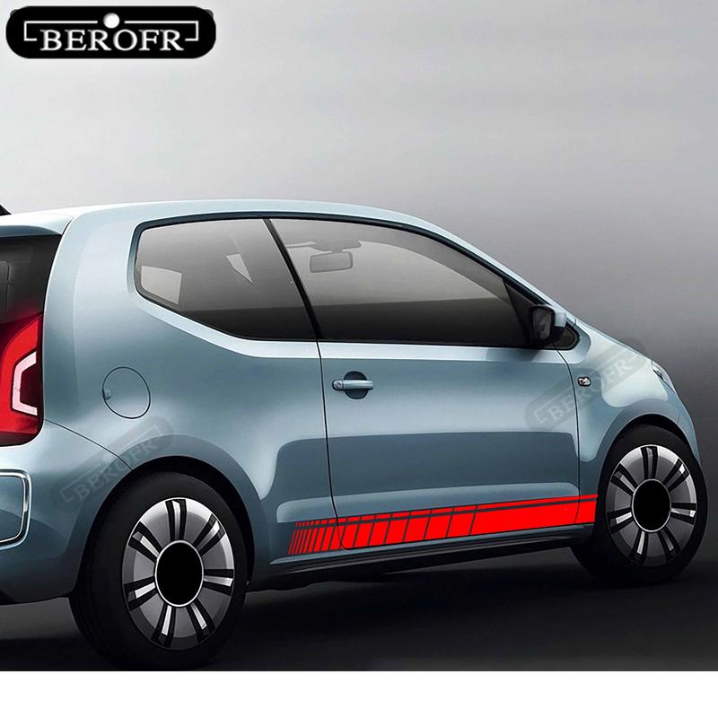 Car Styling Door Side Skirt Stripes Decal Stickers for Vw Volkswagen Golf 4 5 6 7 Polo Passat B5 B6 B7 Tiguan Touran Accessories