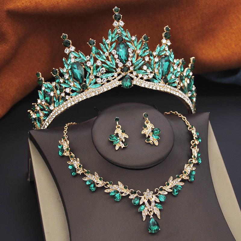 Princess Purple Tiaras and Crowns 3-pack Wedding Crown Sets and Necklace Earrings for Party Birthday Costume Jewelry Bridal