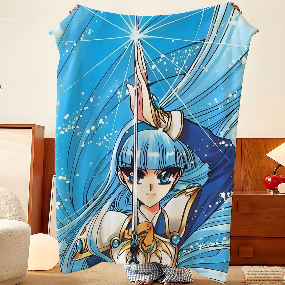 Anime M-Magic K-Knight R-Rayearth Throw Flannel Throw Blanket, Lightweight Cozy, Durable Washable cute Cool