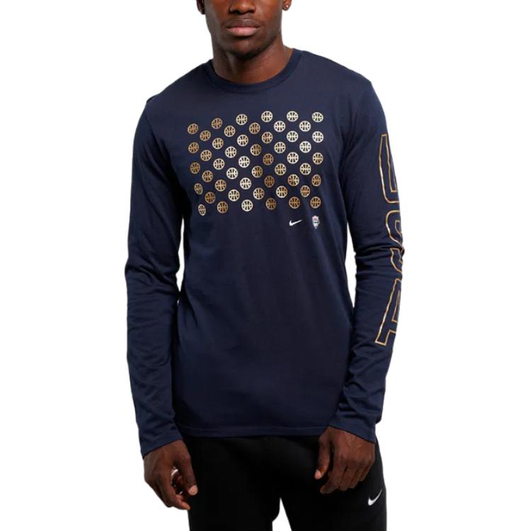 

Nike Crew Neck Logo Long Sleeve T-Shirt Unisex Tops Black FQ3638-451 M