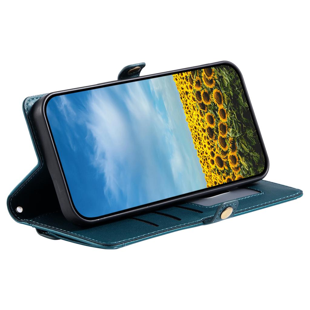 Husă de piele pentru Motorola Edge 60 Pro 5G cu curea de mână, portofel, suport, husă pentru telefon