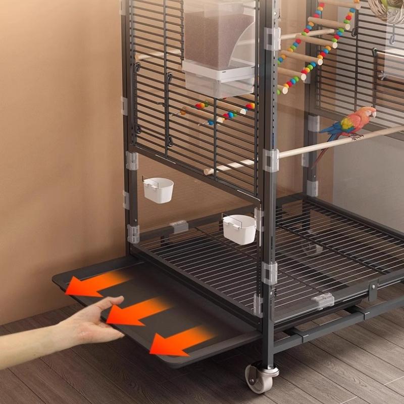 Luxury Bird Cage for Parakeets Cockatiels Lovebirds Premium Parrot Home Spacious Habitat for Indoor Splash-proof Metal Aviary