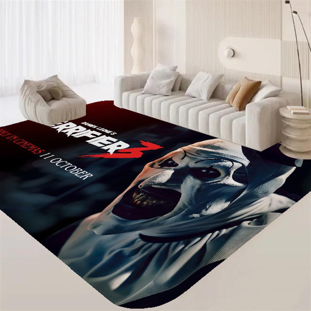 T-Terrifier 3 Skräck Clown Film Badmat Barnrum Sovrumsdekoration Balkong Halkfri Dörrmatta Vardagsrum Alfombra