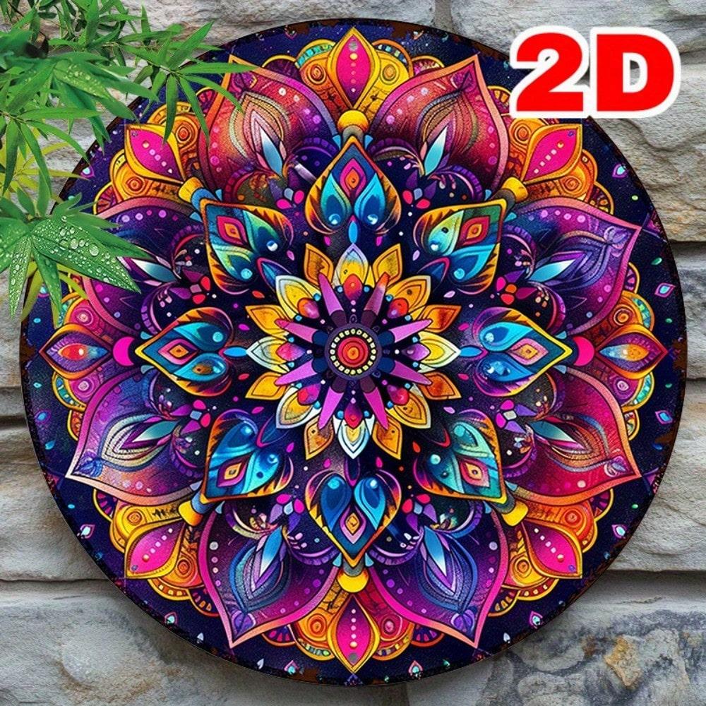 

VibraArt 8 Inch Floral Mandala Metal Wall Decor Lightweight Aluminum Sign 20x20 разноцветный