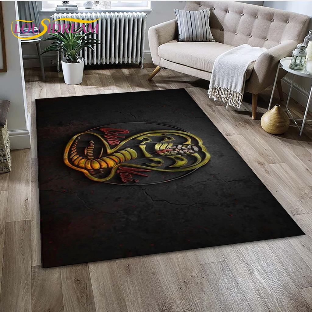 Dywan TV Karate Cobra Kai Amanda Duży, Dywan do Salonu Sypialni Sofa Mata pod Drzwi Dekoracja, Mata Podłogowa Antypoślizgowa do Zabawy dla Dzieci