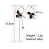 Women Popular Petal Asymmetrical Earrings Geometric Circles Tassel Earrings with Studs