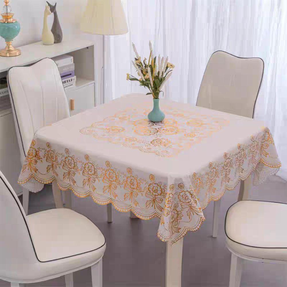 Waterproof Square Tablecloth Anti-Scald Oil Resistant Printed Table Cover Anti Slip Washable Table Mat Wedding Dining Room
