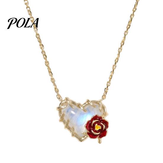 Elegant Birth Flower Jewelry Birthstone Heart Necklace, Stone And Pendant Jan To Stylish Lightweight Dec Floral Birthday Gift for Mom Wife Girlfriend