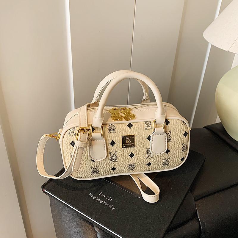 High-end Contrasting Color Bear Bag Women's New Fashion Niche Versatile Messenger Bag Portable Pillow Bag