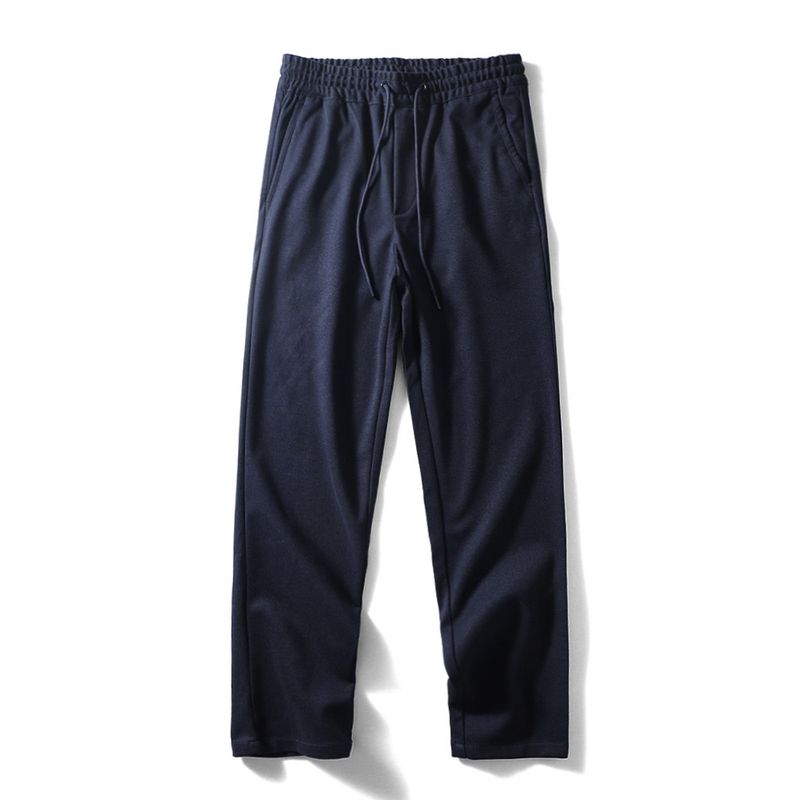 Pants Men's Autumn and Winter Thickened Polar Fleece Drawstring Straight Sanding Casual Pants Foreign Trade Cattle Goods Elastic Waist Trousers