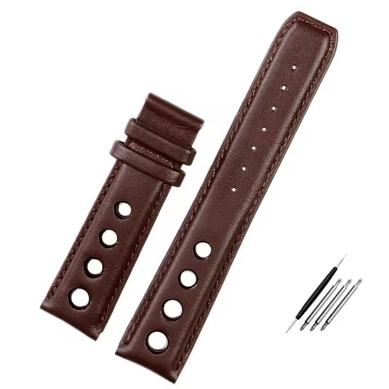 Genuine Leather bracelet For tissot 1853 Sport Watch accessories band Racing PRS516 T91 1853 Top layer cowhide 20mm chopin strap