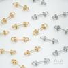 14K Gold-Inlaid Zircon Bracelet & Necklace Connector with Copper Plating and Half-Hole Eyepin for DIY Pearl Cap Accessories