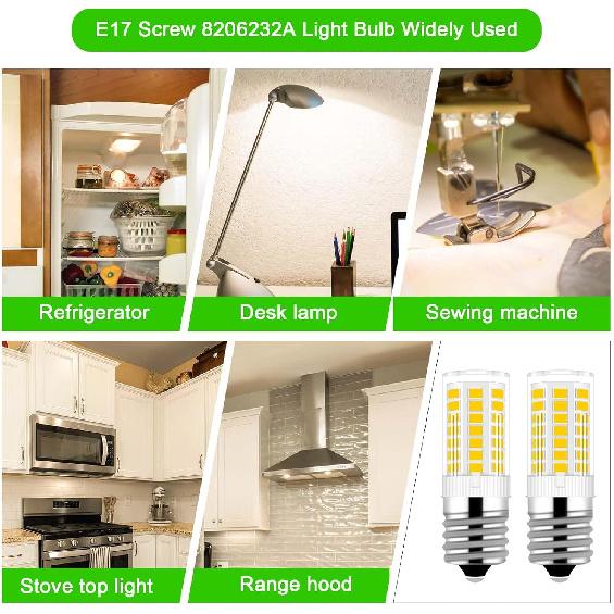 KEI D28x kel 2816x Refrigerator Bulb 3W E17 LED Fridge Light Bulb Kei 125v 40W Appliance Bulbs, 5304522314 5304517886 Natural White 4000K 100V-265V
