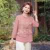 Stylish Summer Faux Two-Piece Silk Top for Middle-aged Women