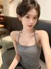 Neck Wear Thin American Summer Spice Girl Short Striped Sling Vest Women's Design Thin Top Slim Style