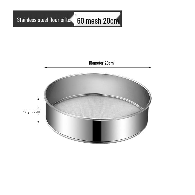 Stainless Steel 40/60 Mesh Flour Sifter - Super Fine Handheld Baking Tool.