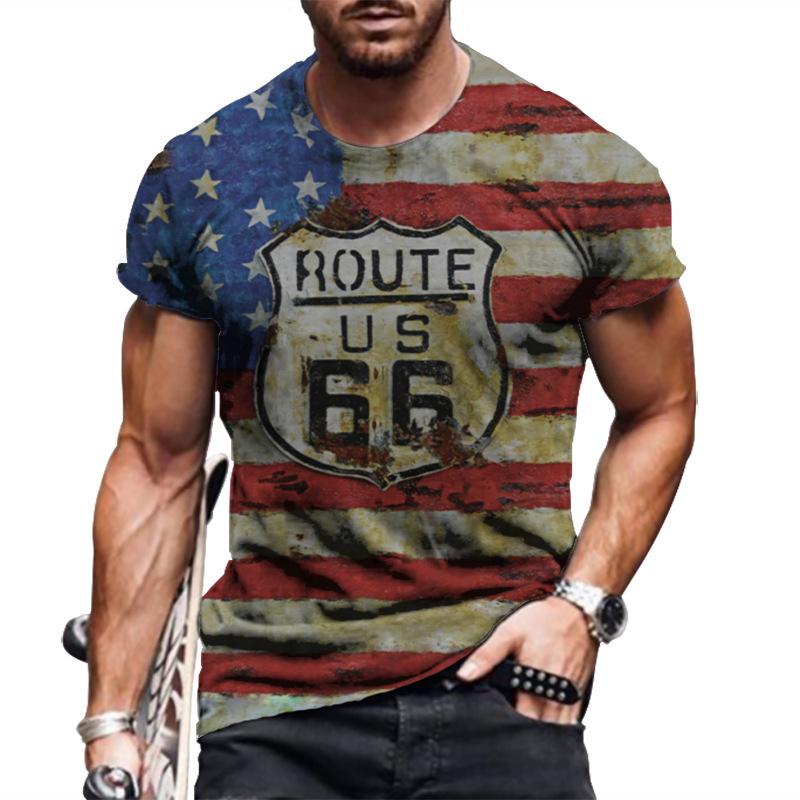 3D Digitaldruck Herren T-Shirt, lässig, Rundhals, kurzärmelig
