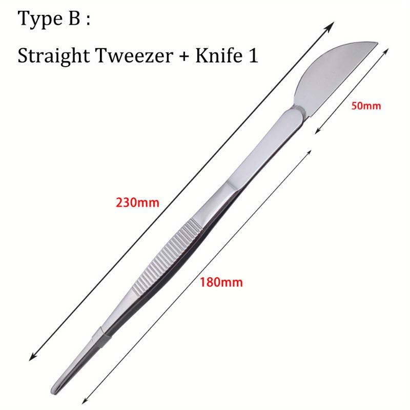 1pc 2-in-1 Stainless Steel Root Rake with Bonsai Tweezers with Ergonomical Handle Soil Farming Tool for Succulents Crafting