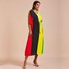 EDOLYNSA Casual Blue Embroidered Long Kimono Cardigan Bikini Cover Up Wrap Dress Beachwear Swimwear Cover Up Q1489