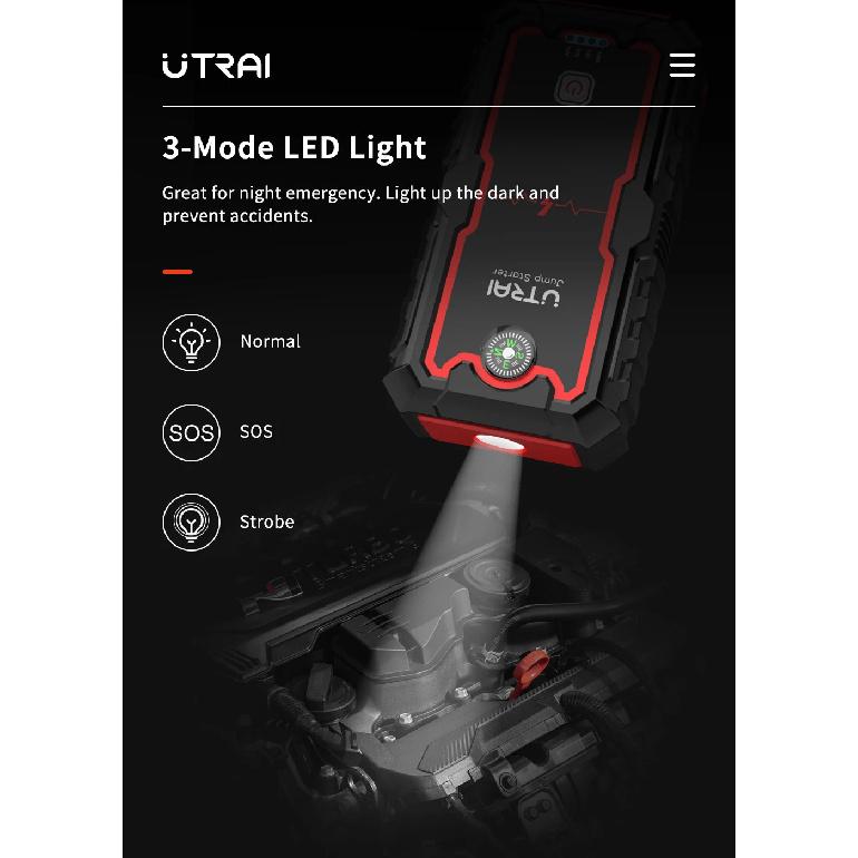 UTRAI Power Bank 2000A Jump Starter Portable Charger Car Booster 12V Auto Starting Device Emergency Car Battery Starter