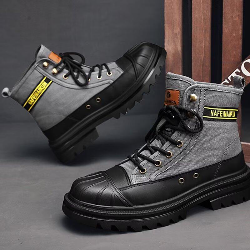 Fashion Versatile Men's High Top Canvas Shoes Breathable Comfortable Sneakers Casual Shoes Walking Shoes Hip Hop Sneakers for Teens