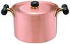 Shinko Metal Copper 22cm Antique Hammered Deep Pot, Induction Cookware, IH-103