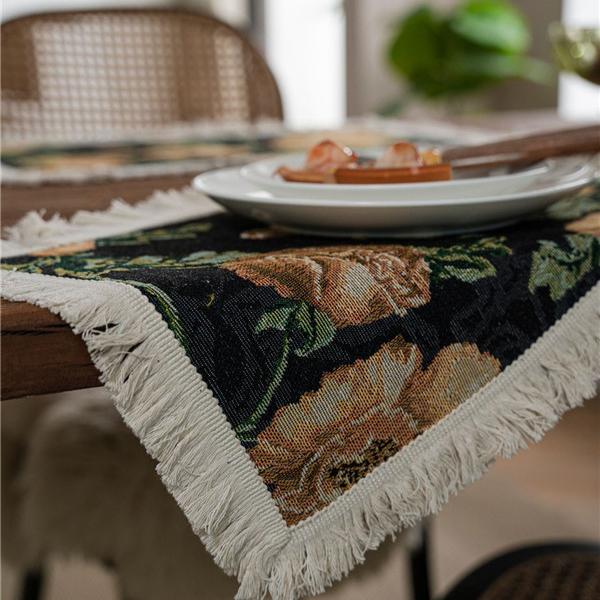 Table Flag Jacquard Sunflower American Tassel Party Decoration American Decoration Porch Cover 9 Styles