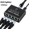 LAN Splitter 1 to 2 3 4 1000 Mbps Ethernet Splitter with Type C Power Cable Gigabit Switches for Computer, Hub, Routers