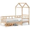 vidaXL Daybed with Canopy 80 x 200 cm Solid Pine Wood