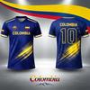 Maglia Stampa 3D Bandiera Colombia Estate Sport all'Aperto Traspirante Manica Corta Top Allenamento Calcio Uomo Donna Casual Maglietta Scollo a V