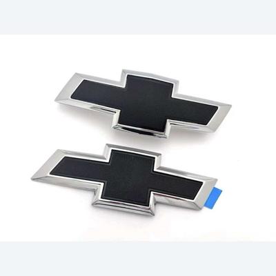 Silver Black Bowtie Chevy Logo Badge For Camaro 2014-2024 Front Grill Emblem Logo Rear Trunk Emblem