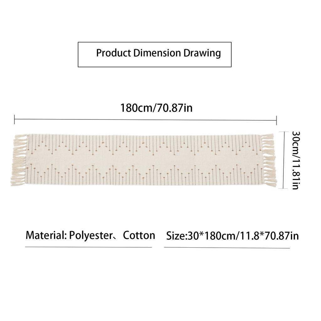 American Table Runner Polyester Cotton Jacquardcut Flower Knotted Tassel Long Tablecloth Table Decoration Cloth Cover Table Runner