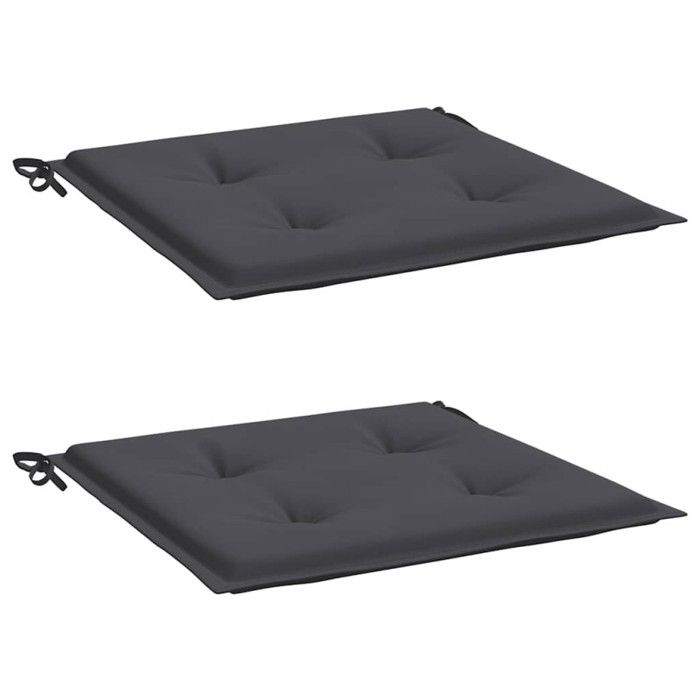 VidaXL Garden Chair Cushions 2 Pcs Anthracite 40x40x3 Cm 314002