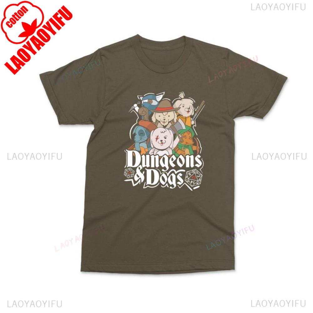 Dungeons and Cats  Dungeons and Dogs T-shirt DnD Gaming Geek Gift D20 Puppy Lovers TShirt Pet Dog Owner Gamer RPG