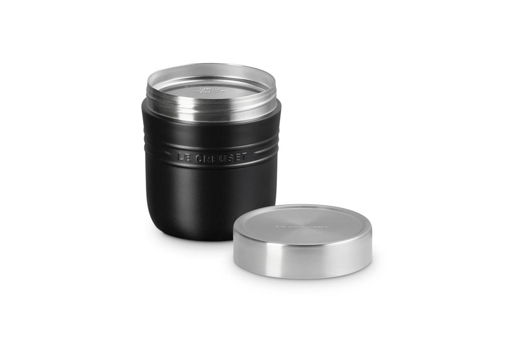 Le Creuset Stainless Steel Vacuum Insulated Soup Jar/Lunch Jar, 500ml, Matte Black, Easy to Clean, On the Go, Portable