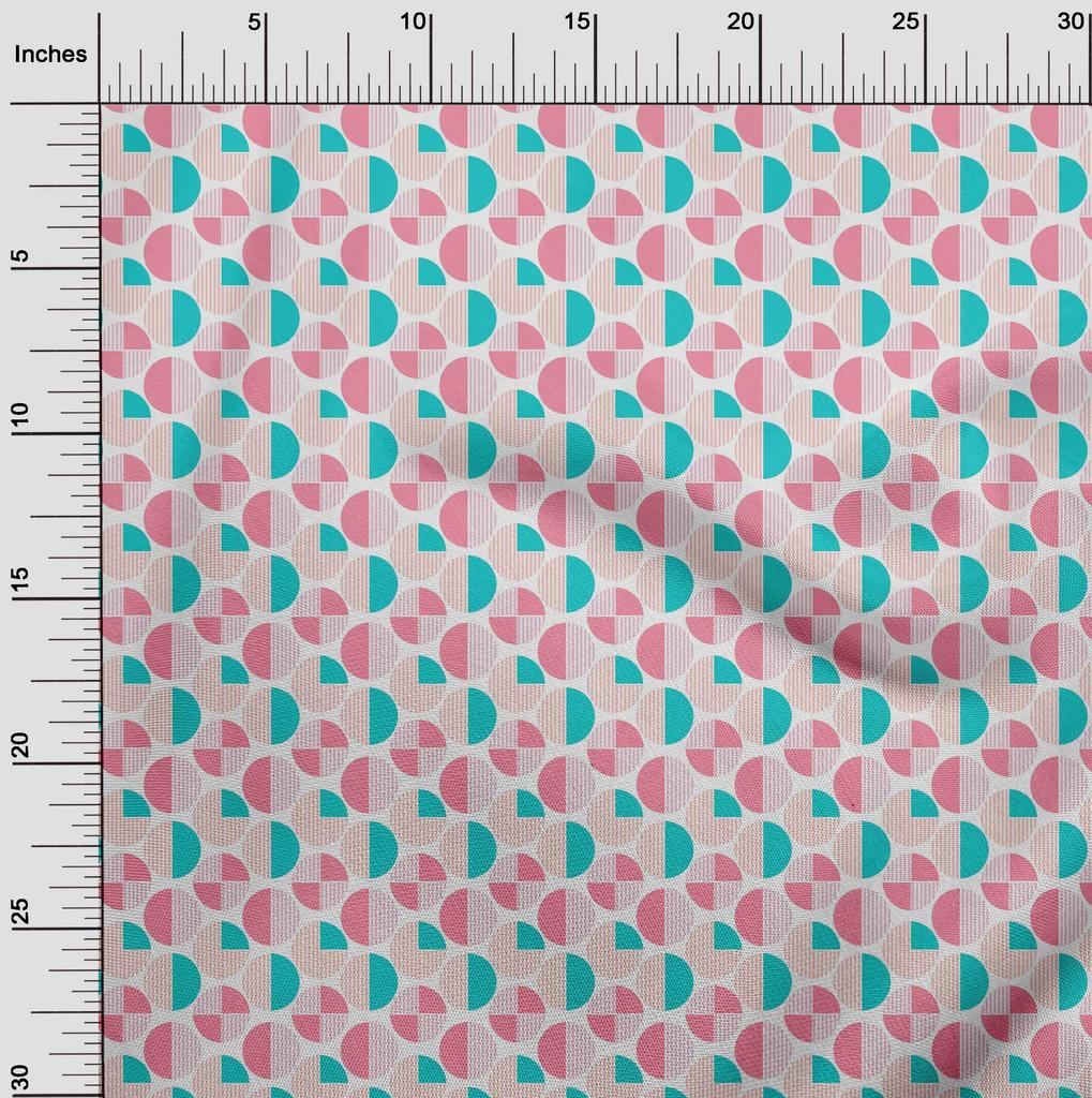 oneOone Cotton Flex Fabric Circle Geometric A  Printed Craft Fabric BTY 40 Inch