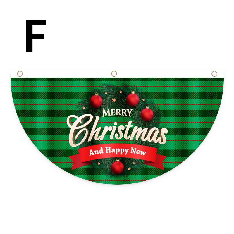Creative 1Pcs Christmas Outdoor Polyester Fan-shaped Flag Christmas Decor For Home Cristmas Drop Ornament Xmas Gift New Year