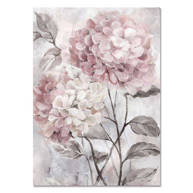 Flower Wall Art Canvas Painting Pink Floral Posters for Nordic Bathroom Living Room Home Wall Decor Pictures Farmhouse