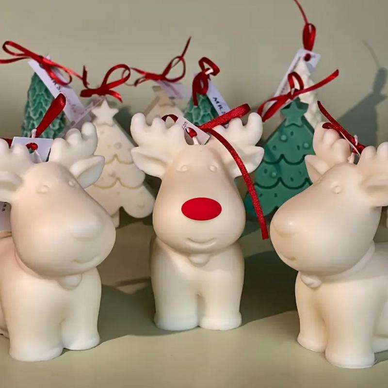 Elk Shape Candle Mold Elk Non-Stick Silicone Molds Reusable 3D Christmas Candle Mold Silicone Holiday Candle Molds Handmade