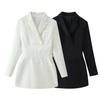 European & American Style Fashionable Silk Satin Lapel Jacket with Rhinestone Embellishments - Women's Suit Dress New Arrival