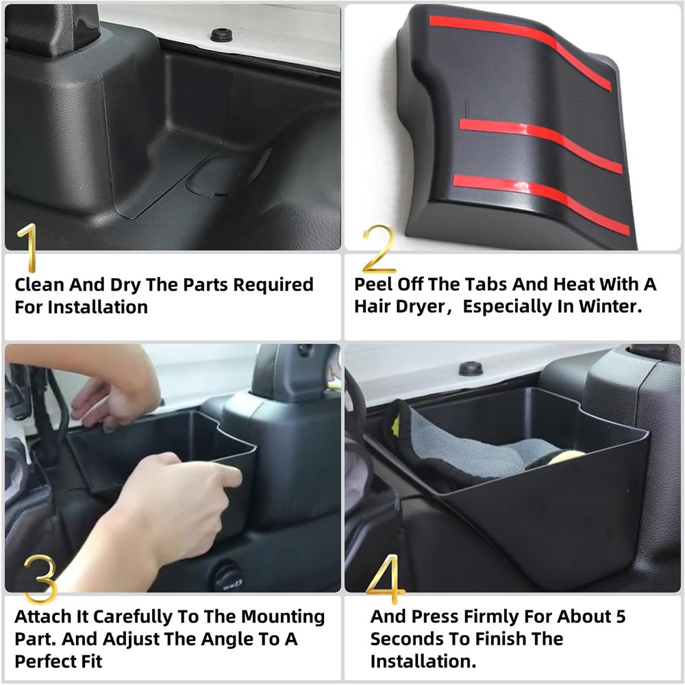 2PCS Car Rear Trunk Storage Box Cargo Organizer Tray for Jeep Wrangler JL 2026+ 2/4 Doors Stowing Tidying Interior Accessories