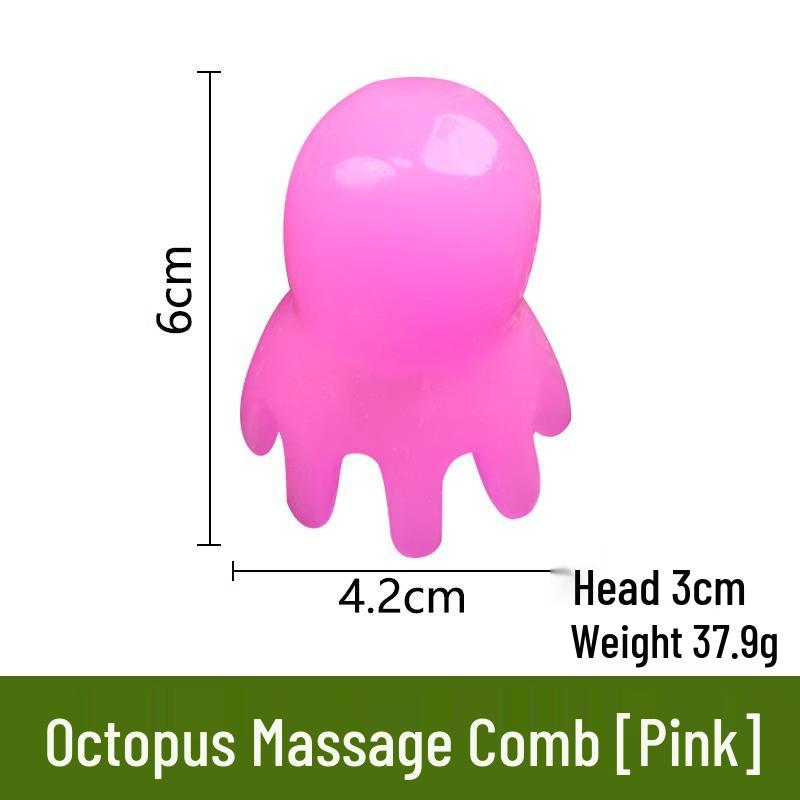 Octopus Scalp Massager Comb – Portable Gua Sha Head Therapy Tool with Wide Teeth