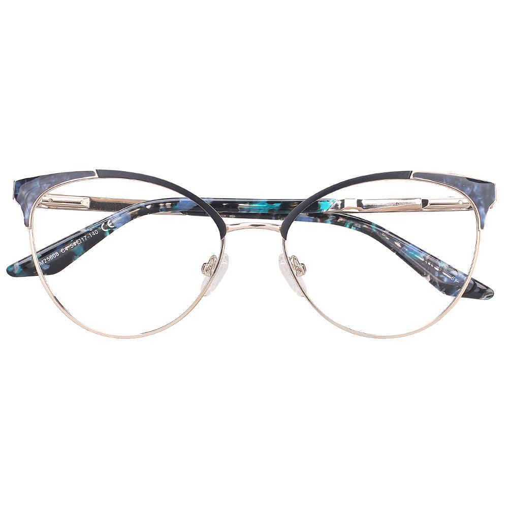 Retro Cat-Shaped Myopia Glasses Frame Female Personality Myopia Metal High-End Glasses Frame